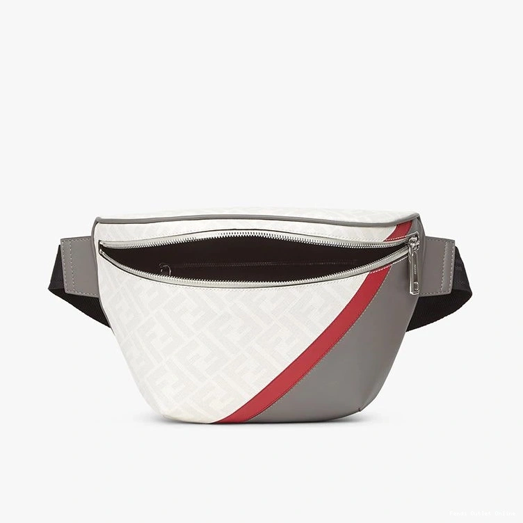 Affordable Motif White Bag Red Fabric Belt Fendi In FF 0823